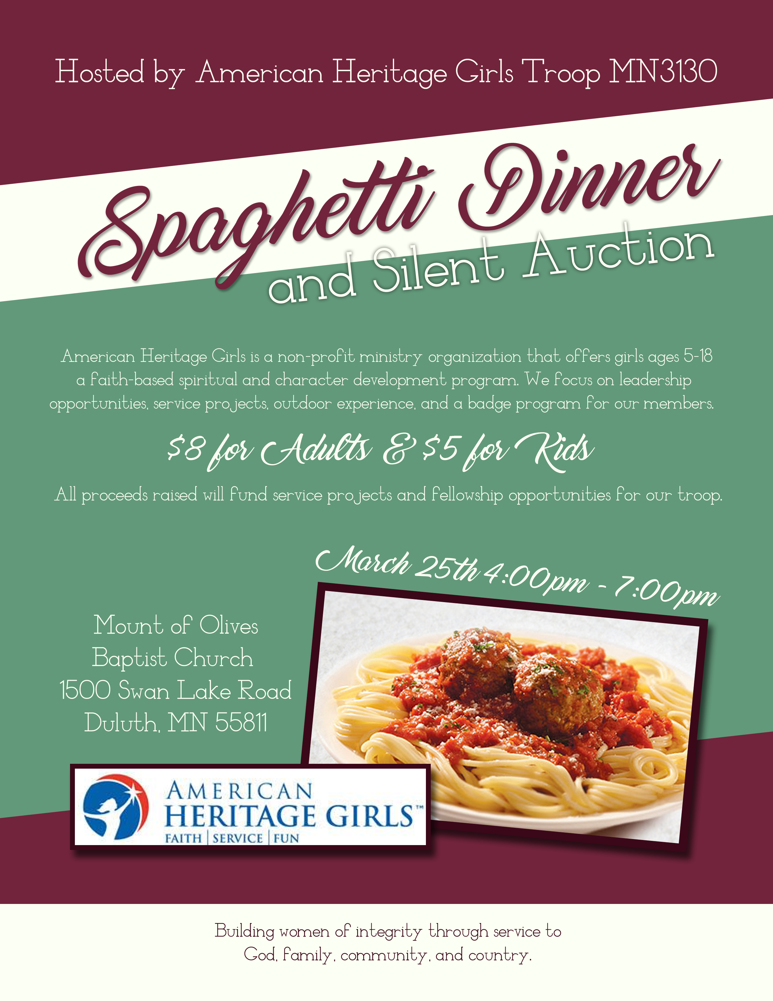 Spaghetti Dinner And Silent Auction Perfect Duluth Day