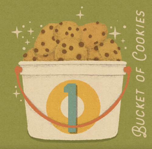 Drawing of a Bucket of Cookes